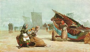 ビーチシーン、カレルコート 作： Winslow Homer